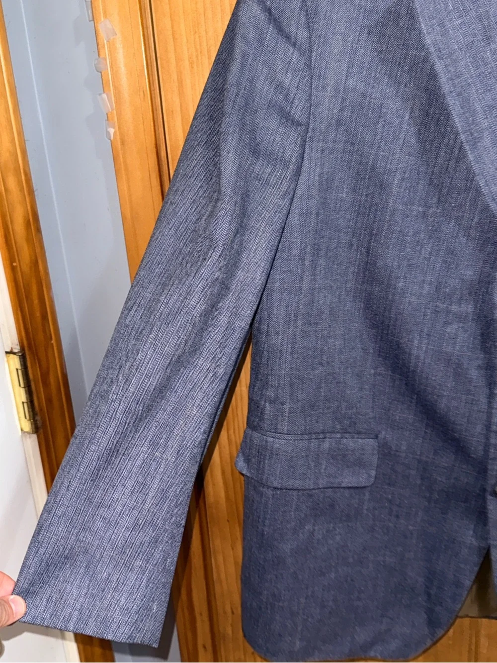 Vtg Brooks Brothers Men's Blue 3 Button Sport Coat-Gold Lining-Silk/Wool-44R-EC